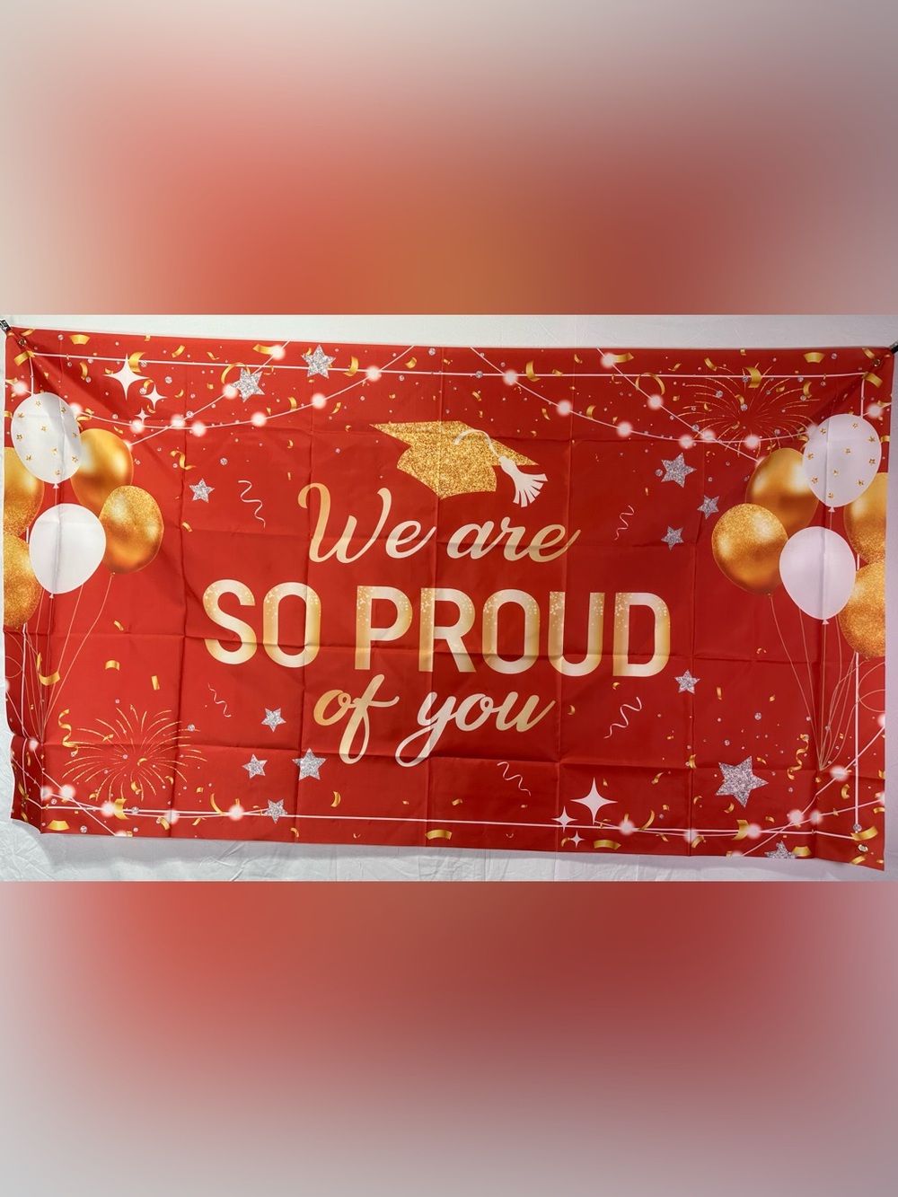 Graduation “We Are So Proud Of You” Backdrop Banner 6x4Ft.
